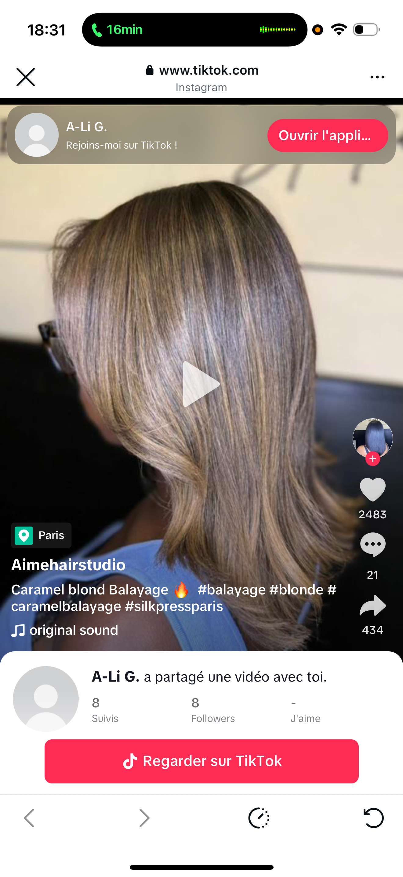 Carrée 6x6 HD 10 pouces coloré + prestation coloration sur perruque extérieur